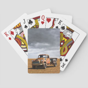 Farms   Old Truck in Field Playing Cards