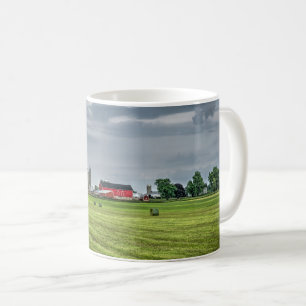 Farms Red Barn & Silo in Spring Coffee Mug