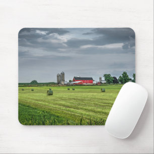 Farms   Red Barn & Silo in Spring Mouse Pad