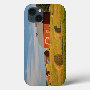 Farms   Red Barns Near Hay Bales iPhone 13 Case