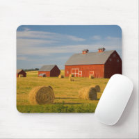 Farms | Red Barns Near Hay Bales