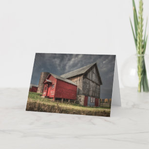 Farms   Red Wooden Barn in Michigan Card