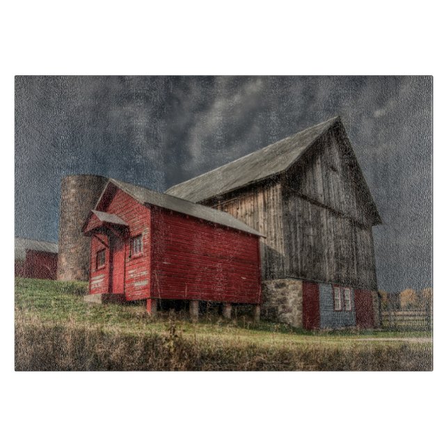 Farms | Red Wooden Barn in Michigan Cutting Board (Front)