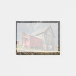 Farms   Red Wooden Barn in Michigan Post-it Notes