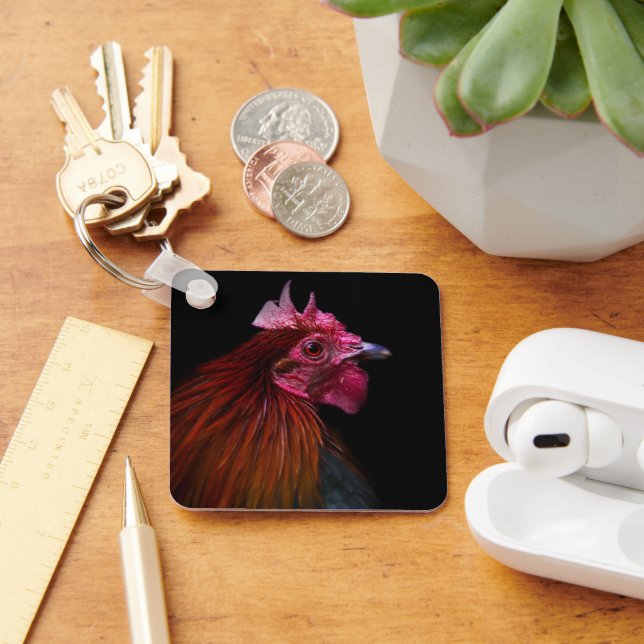 Farms | Rooster Head Shot Keychain (Desk)