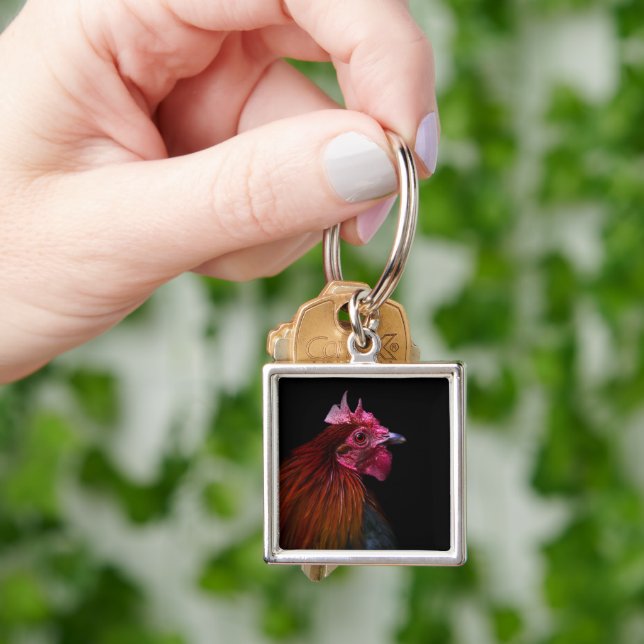 Farms | Rooster Head Shot Keychain (Hand)