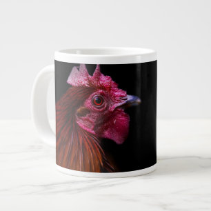 Farms Rooster Head Shot Large Coffee Mug