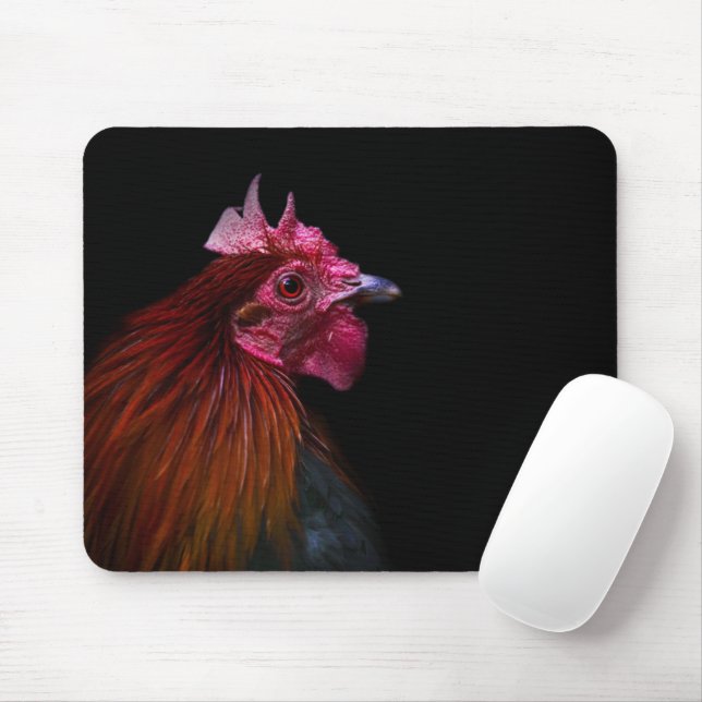 Farms | Rooster Head Shot Mouse Pad (With Mouse)