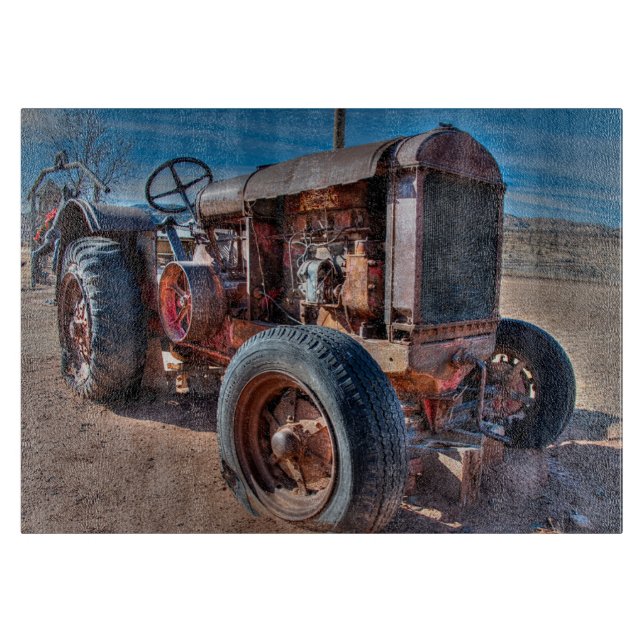 Farms | Rusty Antique Tractor Cutting Board (Front)