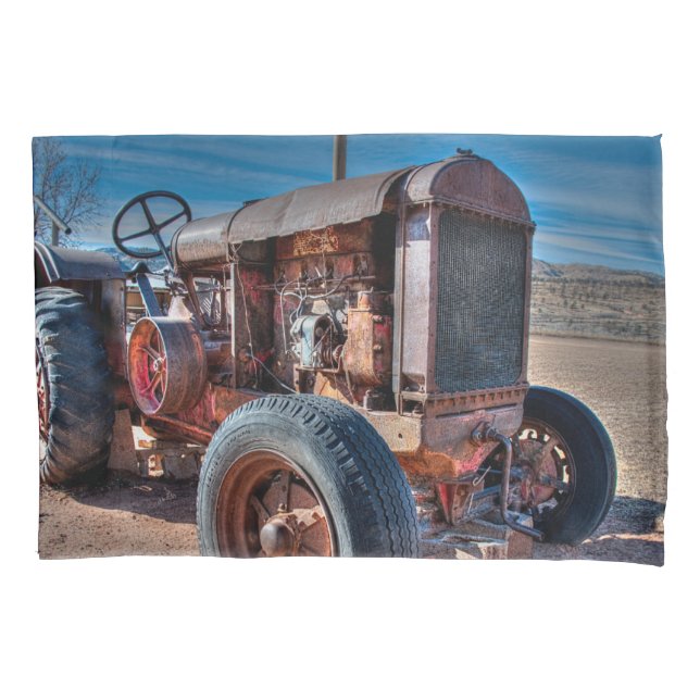 Farms | Rusty Antique Tractor Pillowcase (Front)