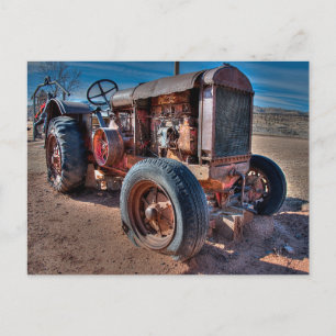 Farms   Rusty Antique Tractor Postcard