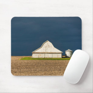 Farms   White Barn & Silo Mouse Pad