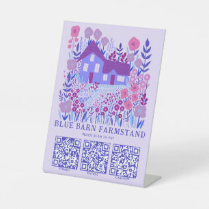 FARMSTAND Farmers Market SCAN TO PAY QR Farmhouse Pedestal Sign