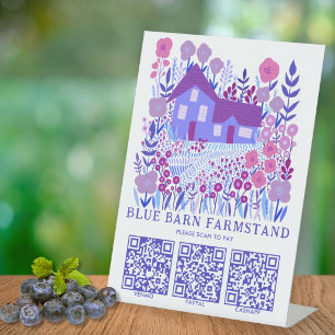 FARMSTAND Farmers Market SCAN TO PAY QR Farmhouse  Pedestal Sign