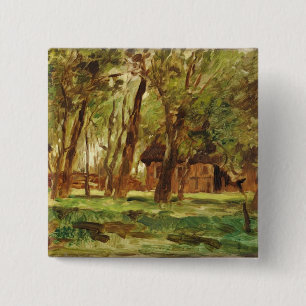 Farmstead under Trees 2 Inch Square Button