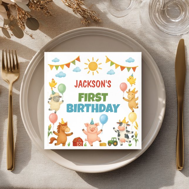 Farmyard Animals Birthday Party Napkins (Creator Uploaded)