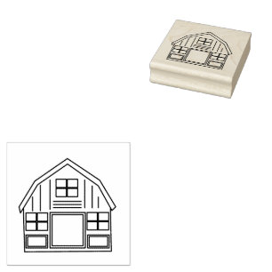 Farmyard Barn  Rubber Stamp