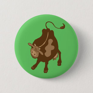 farmyard cow 2 inch round button