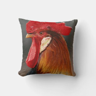 Farmyard Domestic Rooster Throw Pillow