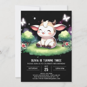 Farmyard Editable Cow Birthday Invitation