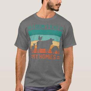 Farmyard Farmers Animals Retro Vegetarian Veggie V T-Shirt