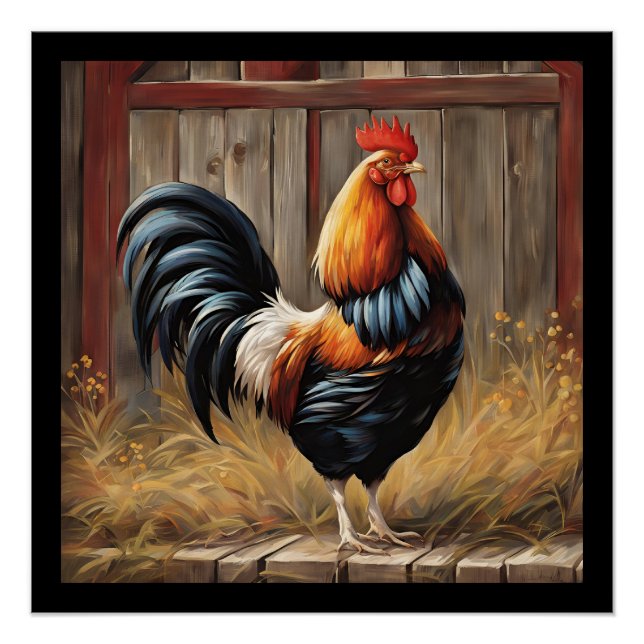 Farmyard Rooster - Majestic Glory  Glossy Poster (Front)