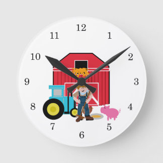 Farmyard Round Clock