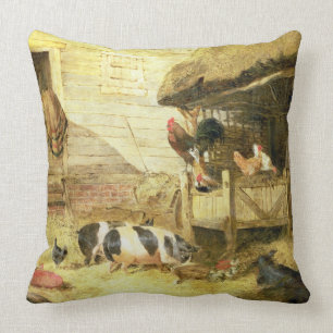 Farmyard Scene Throw Pillow