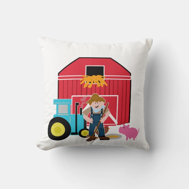 Farmyard Throw Pillow (Front)