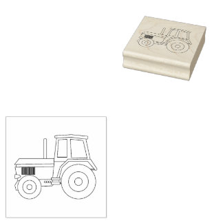 Farmyard Tractor Rubber Stamp