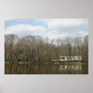 Farnsworth House, River Reflection Poster