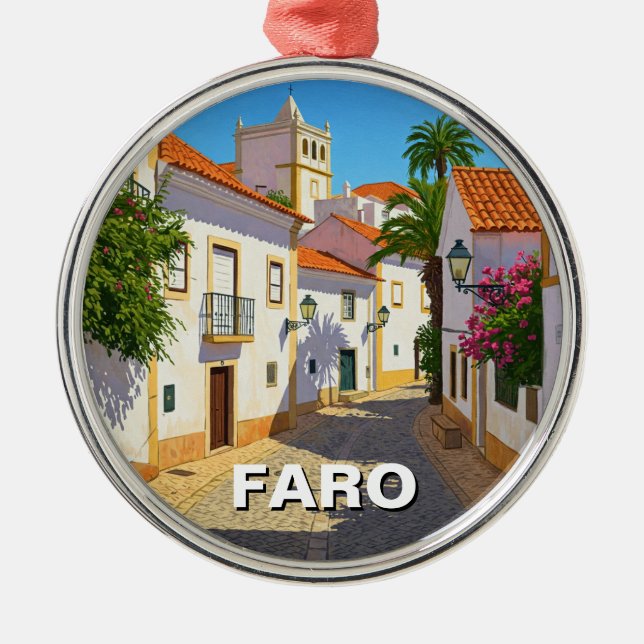 Faro Portugal Algarve Travel Metal Ornament (Front)