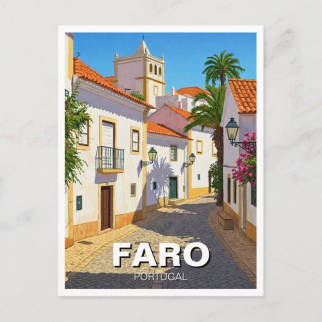 Faro Portugal Algarve Travel Postcard (Front)