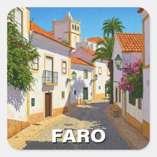 Faro Portugal Algarve Travel Square Sticker