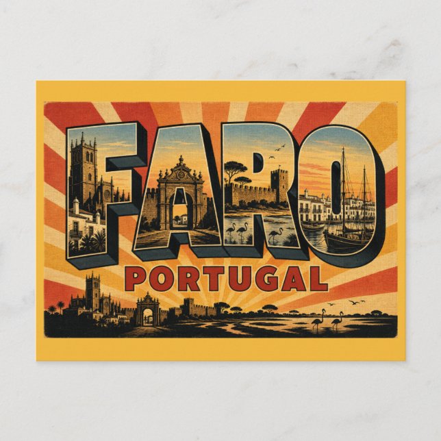 Faro Portugal Cathedral Postcard (Front)