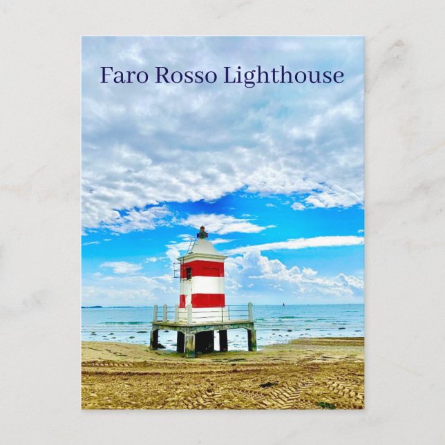 Faro Rosso Lighthouse Red Italy Postcard (Front)