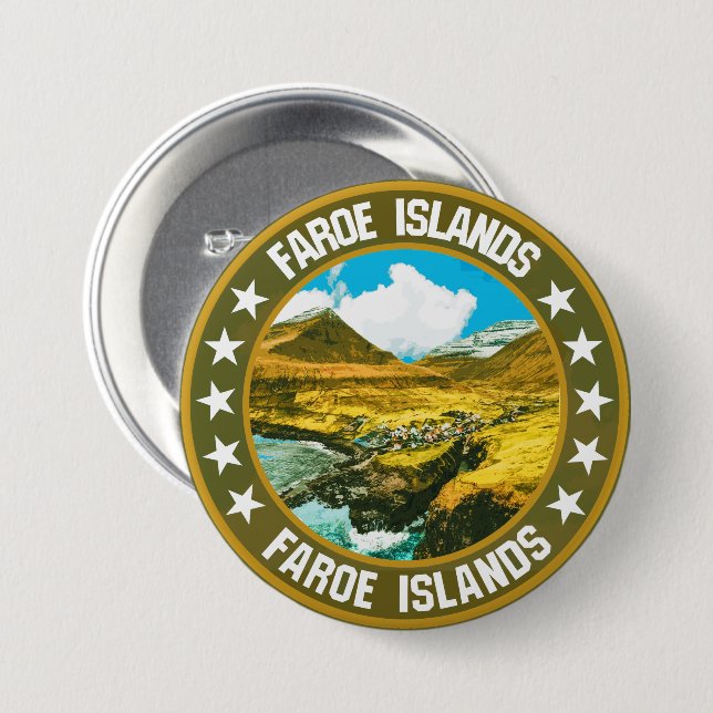 Faroe Islands                                      3 Inch Round Button (Front & Back)