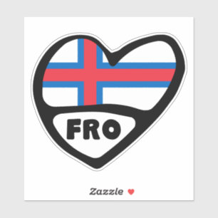Faroe Islands Country Code Flag Heart FRO