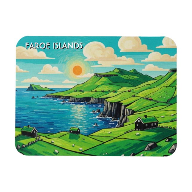 Faroe Islands Denmark Travel Magnet (Horizontal)