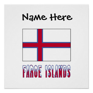 Faroe Islands Faroe Islander Flag Black Personaliz Poster