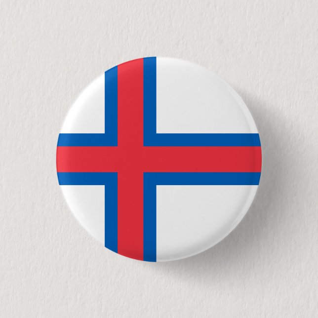 Faroe Islands Flag 1 Inch Round Button (Front)