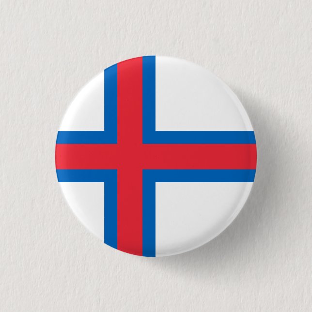 Faroe Islands Flag 1 Inch Round Button (Front)