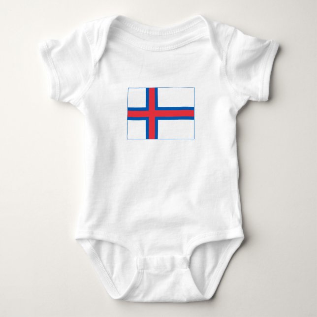 Faroe Islands Flag Baby Bodysuit (Front)