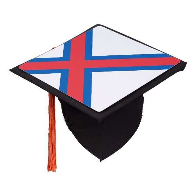 Faroe Islands Flag Graduation Cap Topper (Angled)