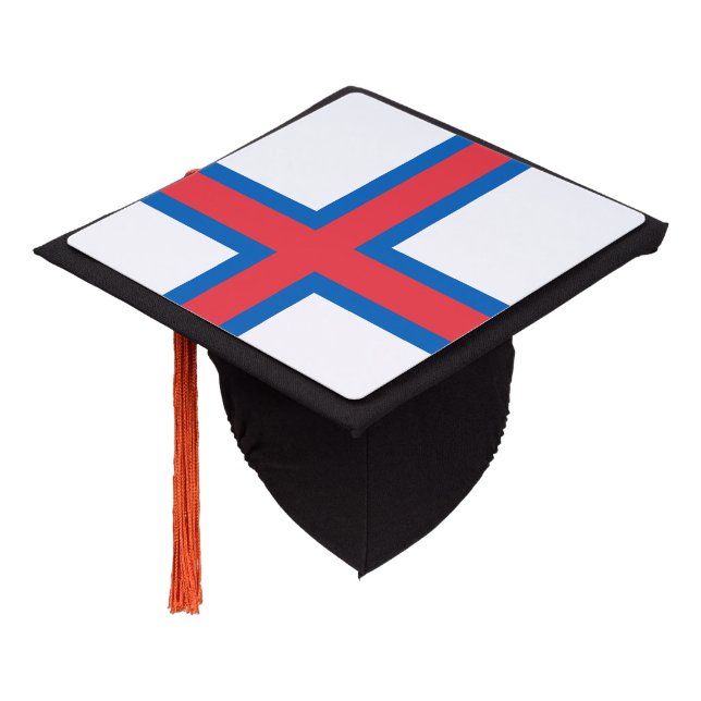 Faroe Islands Flag Graduation Cap Topper (Angled)