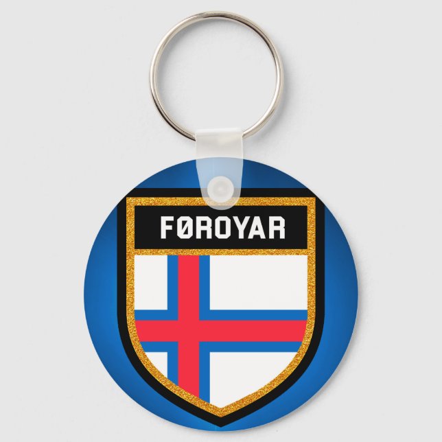Faroe Islands Flag Keychain (Front)