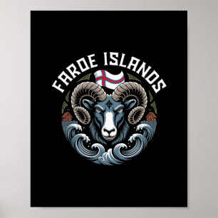 Faroe Islands Flag Travel Vacation Poster