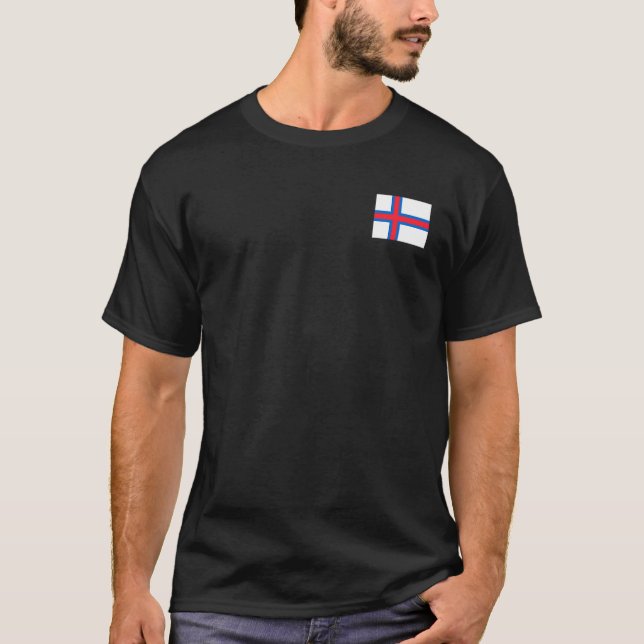 Faroe Islands Flag With Vintage Faroese National C T-Shirt (Front)