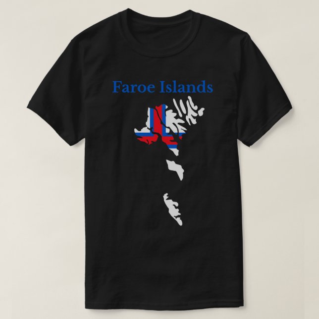 Faroe Islands Map Flag T-Shirt (Design Front)
