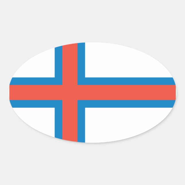 Faroe Islands National Flag Oval Sticker (Front)